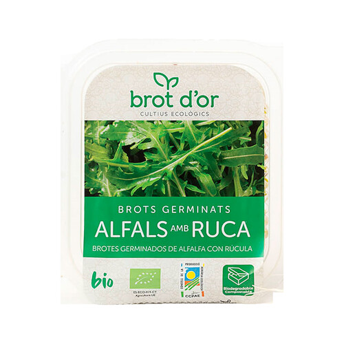 Brotes germinados de alfalfa y rúcula ecológicos FRESQUIA 70 g.