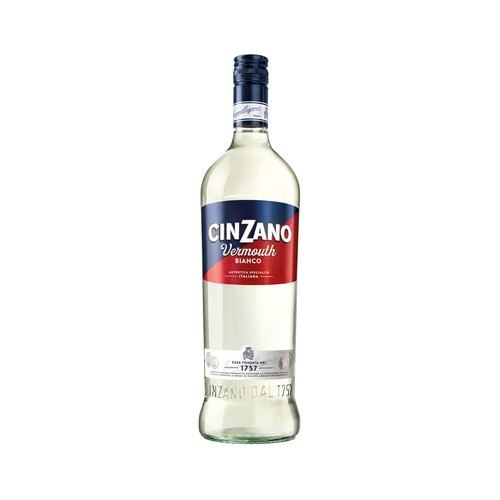 CINZANO Vermouth blanco (bianco) elaborado en Italia botella 1 l.