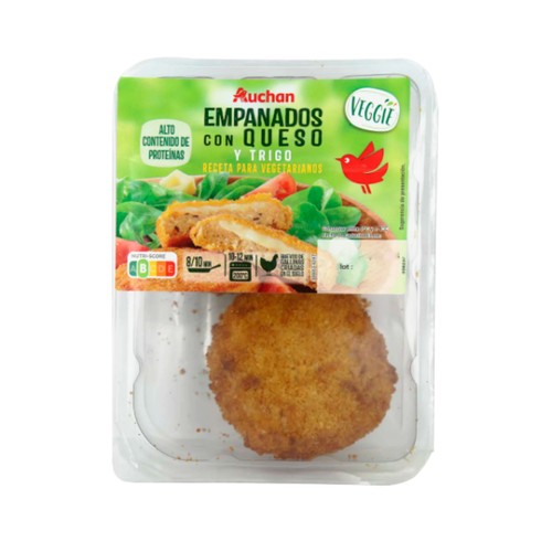 AUCHAN Empanados de trigo, lino y queso Veggie 2 x 100 g. Producto Alcampo