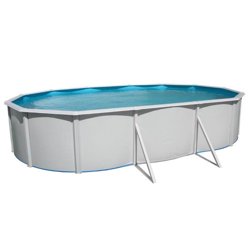 Piscina ovalada 640x366x120cm con filtro de arena y escalera. QP