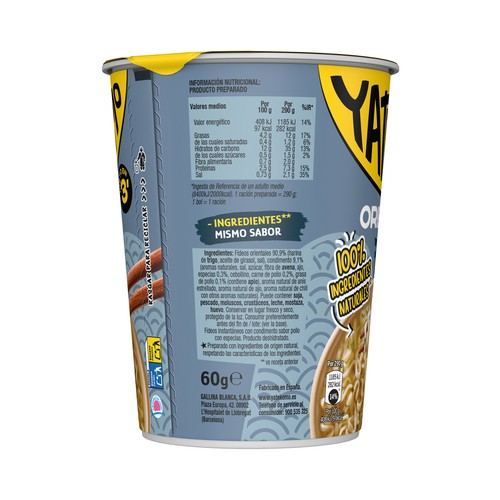 YATEKOMO Fideos Orientales instantáneos - 60g.