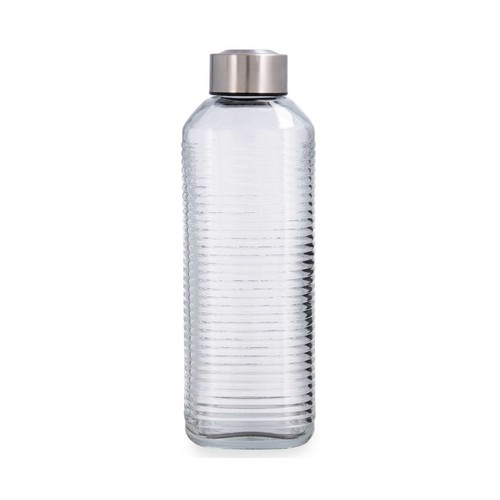 Botella 1L vidrio transparente, con tapón rosca inox Velvet QUID