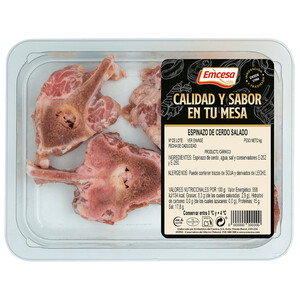 Imagen de EMCESA Bandeja de huesos de espinazo de cerdo salado, elaborados sin gluten