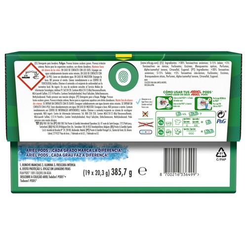 ARIEL Detergente en pods 19 DS