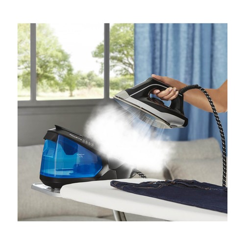 Centro de planchado ROWENTA TurboSteam VR8320F0, Suela Microsteam 400 HD Láser, autonomía ilimitada, 6,5 bares de presión.