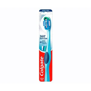 COLGATE 360º Deep clean Cepillo de dientes medio, para limpieza interdental y de encías.