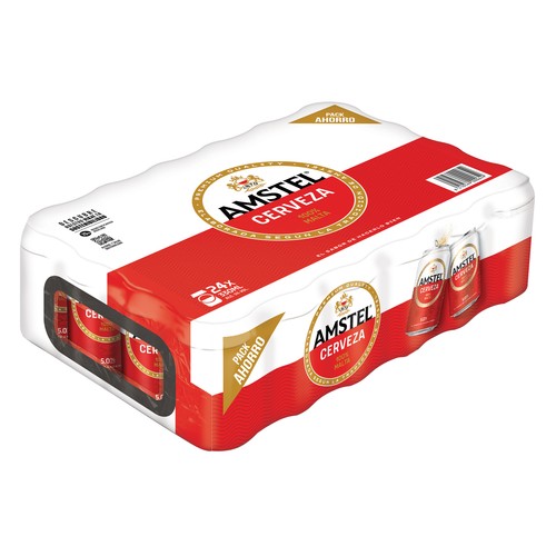 AMSTEL 100 % MALTA Cervezas rubias pack 24 latas x 33 cl.