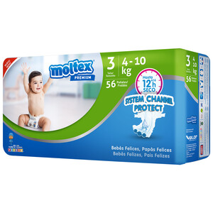 Imagen de MOLTEX Premium Pañales talla 3 (4-10 kg) 56 uds.