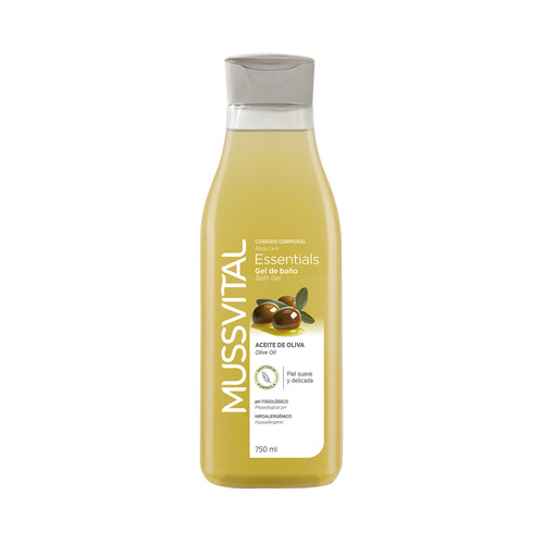 Gel de baño con aceite de oliva MUSSVITAL, 750 ml.