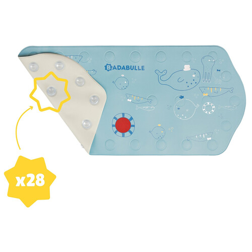 Alfombra baño antideslizante XL para bebé con indicador de temperatura, BADABULLE.