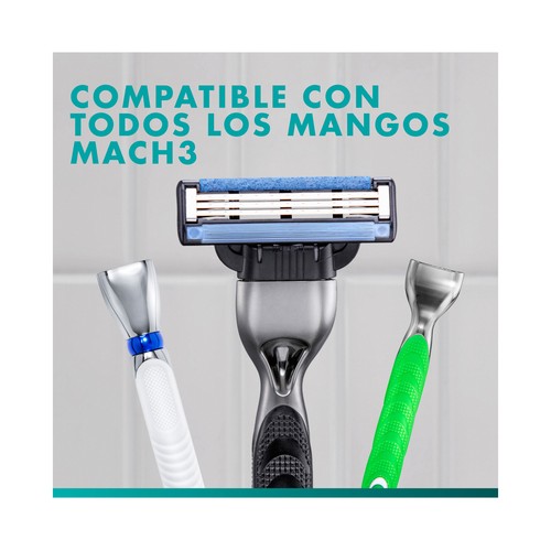 GILLETTE Mach 3 Recambio de cuchillas de 3 hojas para maquinillas de afeitar 6 uds.