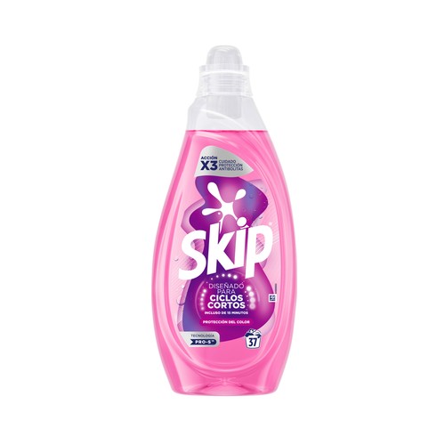 SKIP Detergente líquido ciclos cortos protección color 37 ds.