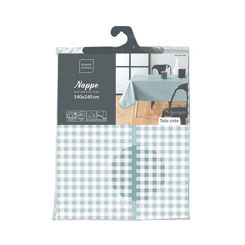 Mantel rectangular 140x240cm pvc estampado verde. U10