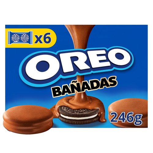 OREO Galletas rellenas de crema de vainilla y cubiertas de chocolate con leche 6 uds. 41 g.