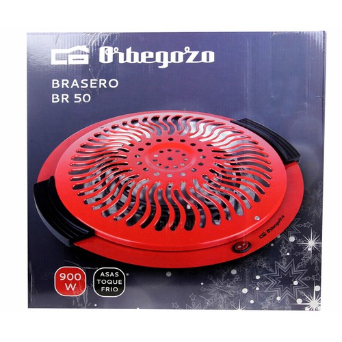 Brasero ORBEGOZO BR50, potencia: 900W, 2 niveles de calor.