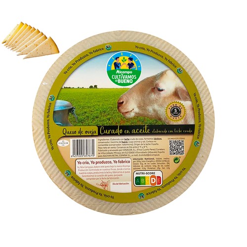 ALCAMPO CULTIVAMOS LO BUENO Queso de oveja curado en aceite, leche cruda,