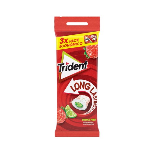 TRIDENT Chicle grajea fresa lima pack 3 unds. 66 gr.