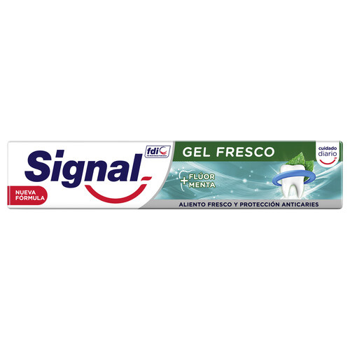 SIGNAL Pasta de dientes en gel, con flúor y menta, con acción anticaries y aliento fresco SIGNAL Gel fresco 75 ml.