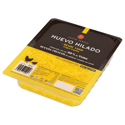 SANTA TERESA Huevo hilado elaborado con un 90% de yema y sin gluten SANTA TERESA 250 g.
