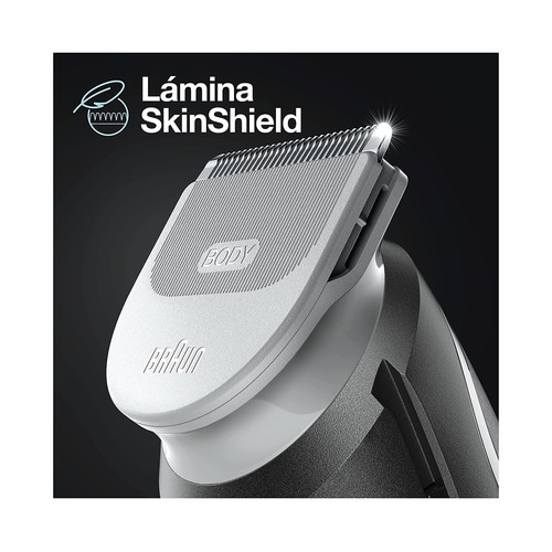 Afeitadora corporal BRAUN BG3350, tecnología SkinShield, uso en seco y en mojado, autonomía 100min.