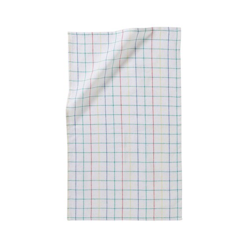 Paño de cocina 90% algodón estampado con rayas de colores, 32x57cm., ACTUEL.