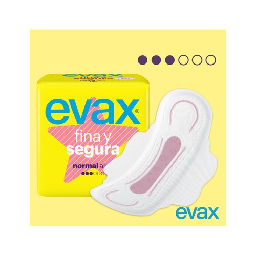 EVAX Compresa normal con alas EVAX Fina y segura 12 uds.