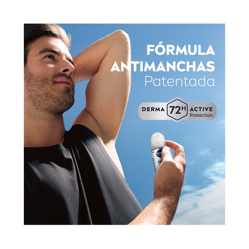 NIVEA Men black & white invisible epic night Desodorante roll on para hombre, antitranspirante 72 horas 50 ml.