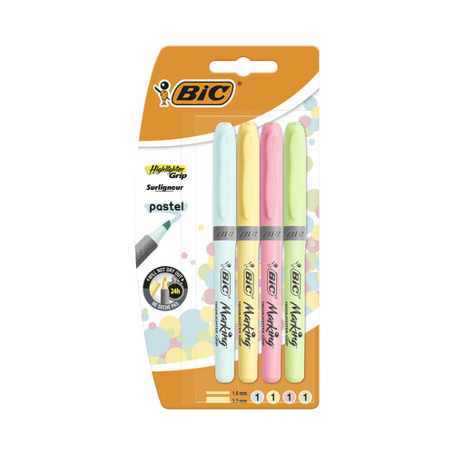 Pack de 4 marcadores en colores pastel, BIC.