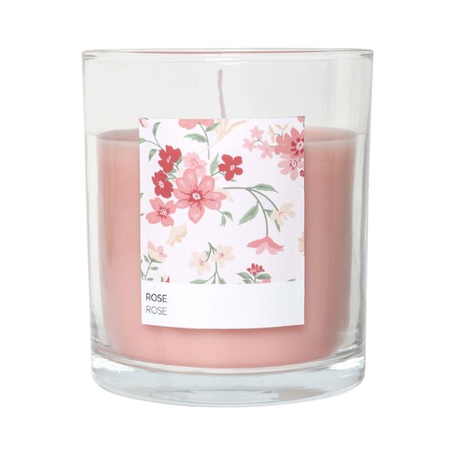 Vela en vaso perfumada aroma rosas, tamaño L, ACTUEL.