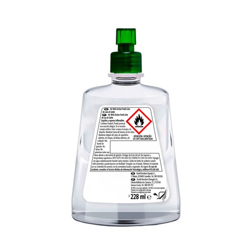 AIR WICK Active fresh Recambio ambientador automático aroma jardines de Kioto (lirio de luna y satén) 228ml.