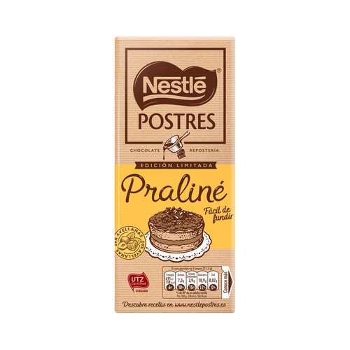 NESTLÉ Postres Chocolate para postres Praliné 170 g.