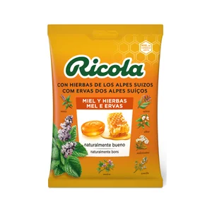 RICOLA Caramelos sin azúcar miel y hierbas 70 g.