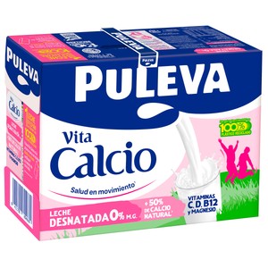precios Puleva Leche Desnatada (0% Materia Grasa) De Vaca, Con Un 50% Más De Calcio Natural  Vita Calcio 6 X 1L. en Alcampo
