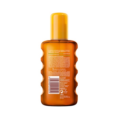 NIVEA Sun Aceite solar protector en spray, resistente al agua y con factor protección 6 (bajo) 200 ml.