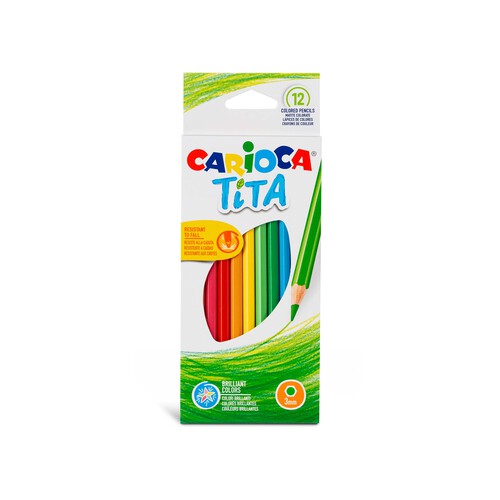 Pack de 12 lápices de colores brillantes, CARIOCA TITA.