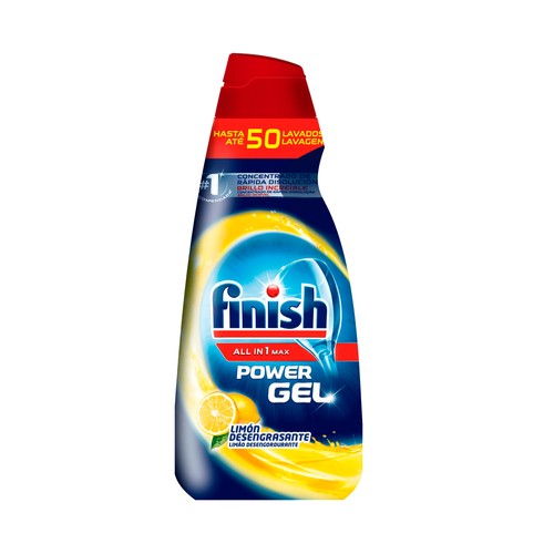 FINISH Detergente líquido para lavavajillas aroma limón FINISH 50 lav.1 l.