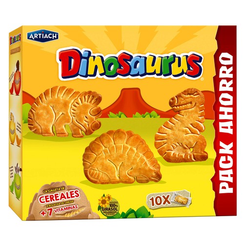 Galleta de cereales con forma de dinosaurios DINOSAURUS 411 g.