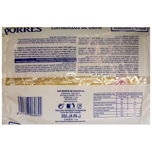 SAN MARTIN DE PORRES Cortadillo de cidra 6 uds. 252 g.