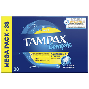 TAMPAX Tampón regular con aplicador TAMPAX Compak 38 uds.