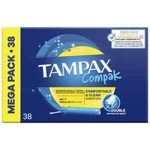 Imagen de TAMPAX Tampón regular con aplicador TAMPAX Compak 38 uds.