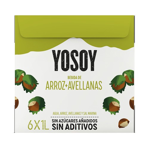 YOSOY Bebida vegetal de arroz, avellanas y sal marina 6 x 1 l.