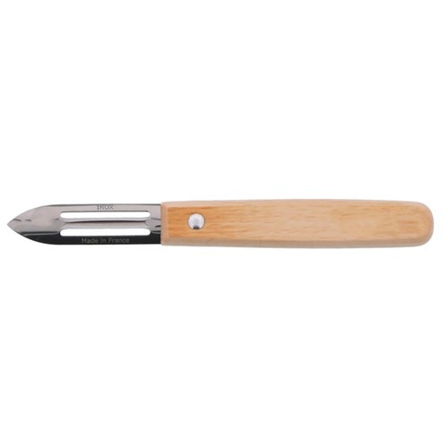 Pelador de acero inoxidable y mango de madera ACTUEL.