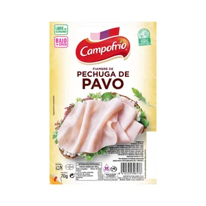 CAMPOFRÍO Pechuga de pavo cortada en lonchas 70 g.