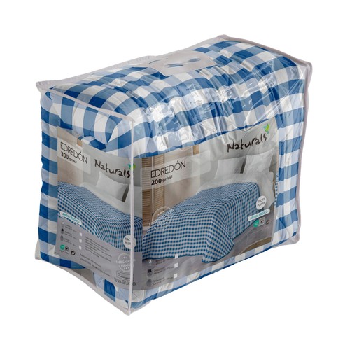Edredón estampado para cama de 150/160 260x260cm 200GSM doble especial color azul. NATURALS