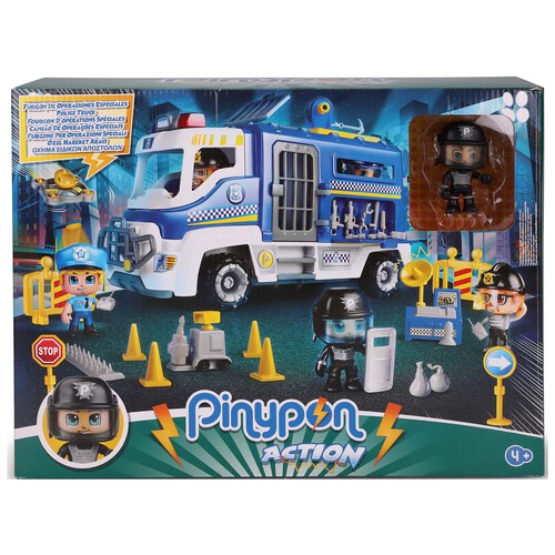 Conjunto de juego Furgón de policía con accesorios y 1 figura PINYPON ACTION.