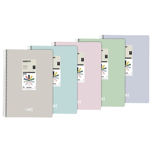 Cuaderno A4 de folio lio sin bandas, 80 hojas, 90 gr, GRAFOPLÁS.