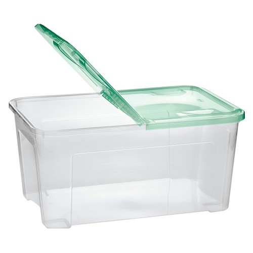 Caja de ordenación transparente con tapa, 40 litros. ACTUEL.
