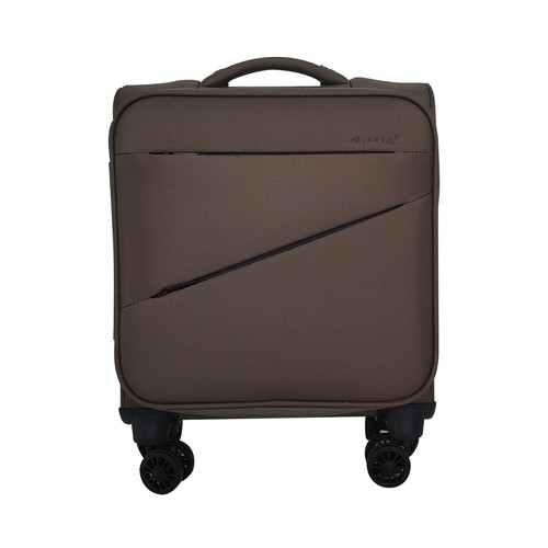 Maleta de cabina tipo trolley  soft 8 ruedas lock 45cm khaki. AIRPORT