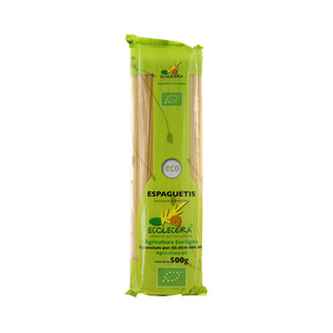 ECOLECERA Pasta Espaguetis ecológicos, pasta de sémola de trigo duro de calidad superior ECOLECERA 500 g.