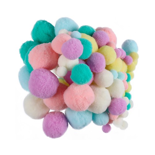 100 pompones para personalizar, surtido de colores de moda, ALCAMPO.